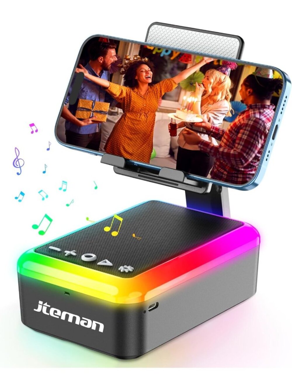Portable Bluetooth Speaker & Light Cell Phone Stand - Unique Tech Gifts for All